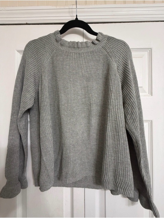 Hayden Sweaters - Hayden Light Gray Ribbed Crewneck Sweater